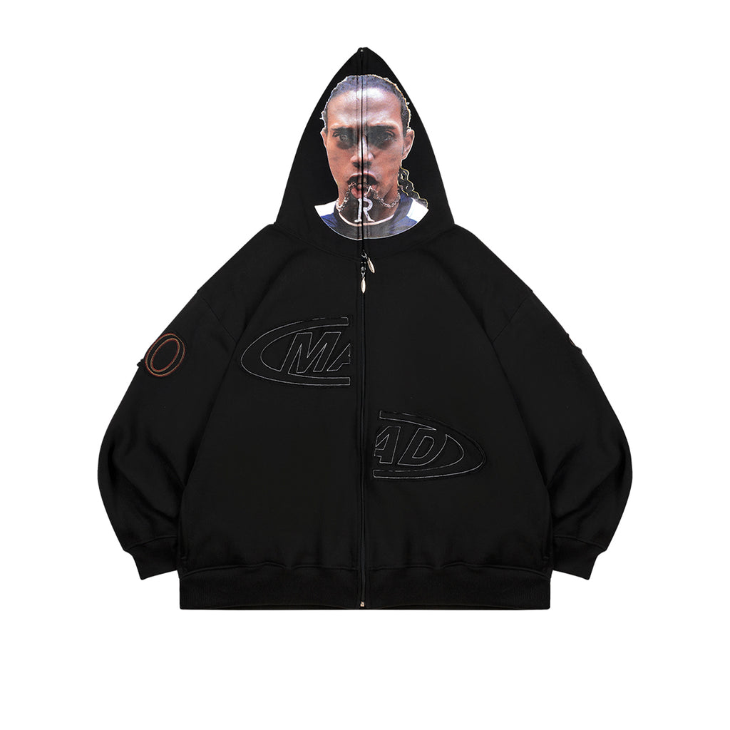 Casaco Moletom "Full Zip Sósia" Preto