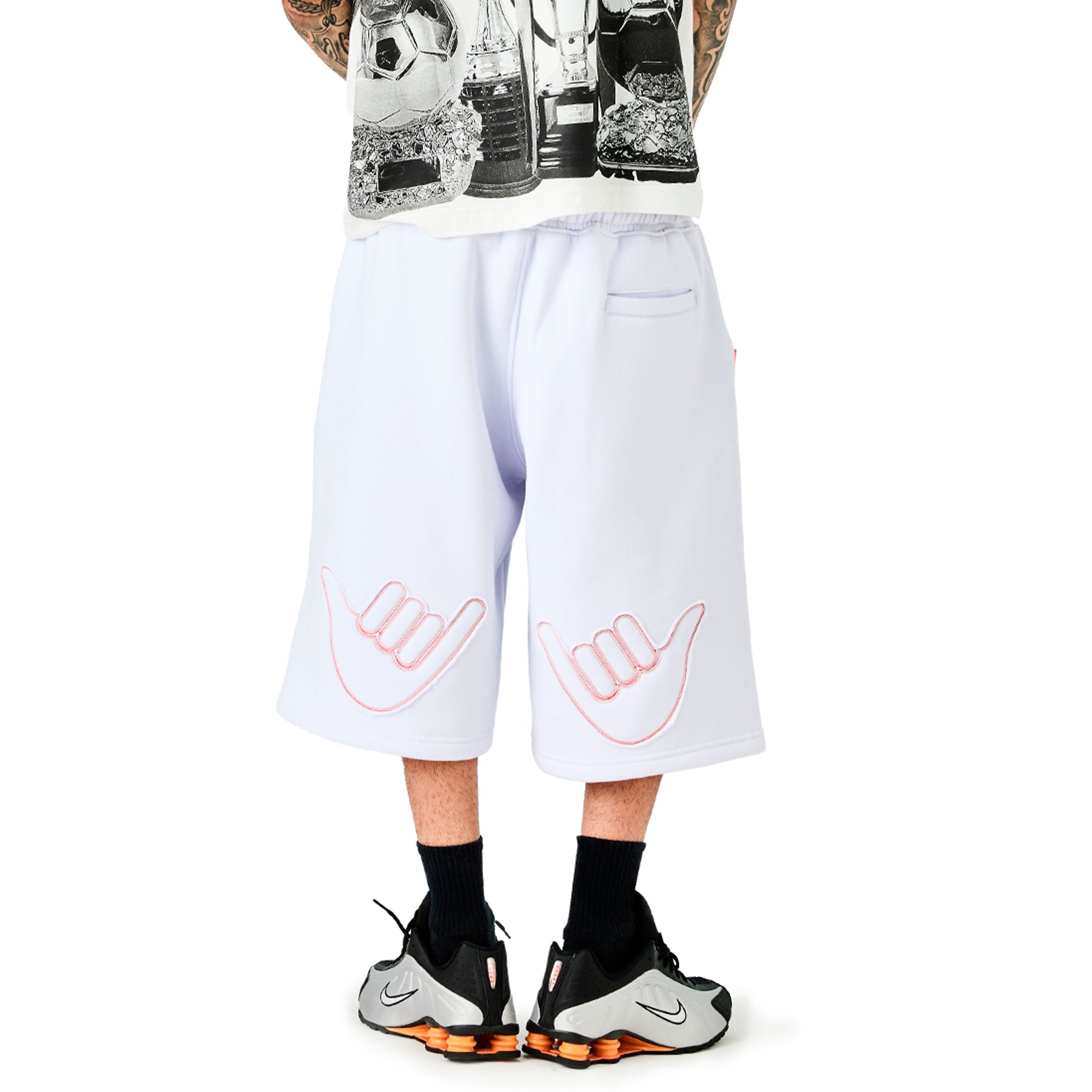 Bermuda de Moletom "Curvas de Campo" Branca