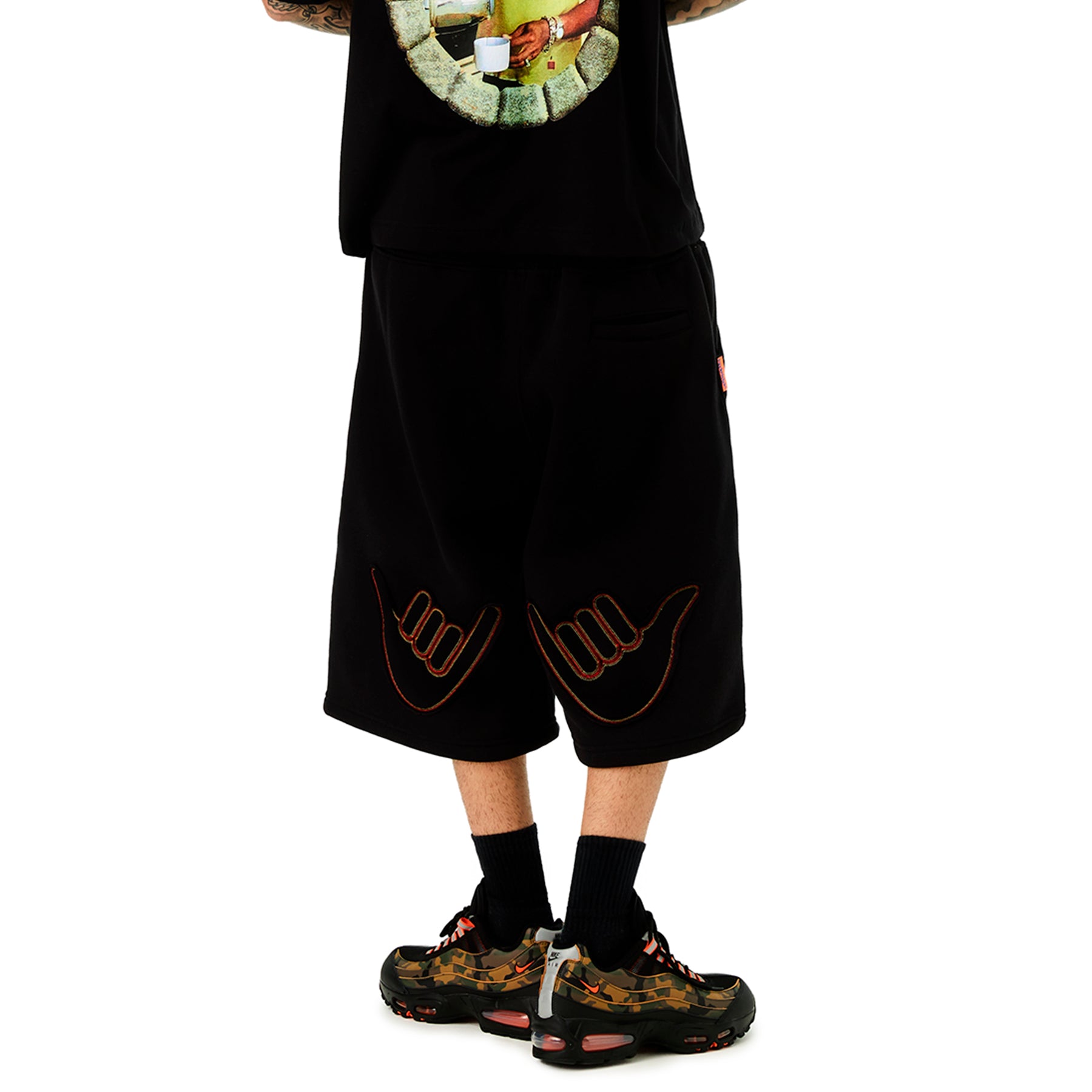 Bermuda de Moletom "Curvas de Campo" Preta