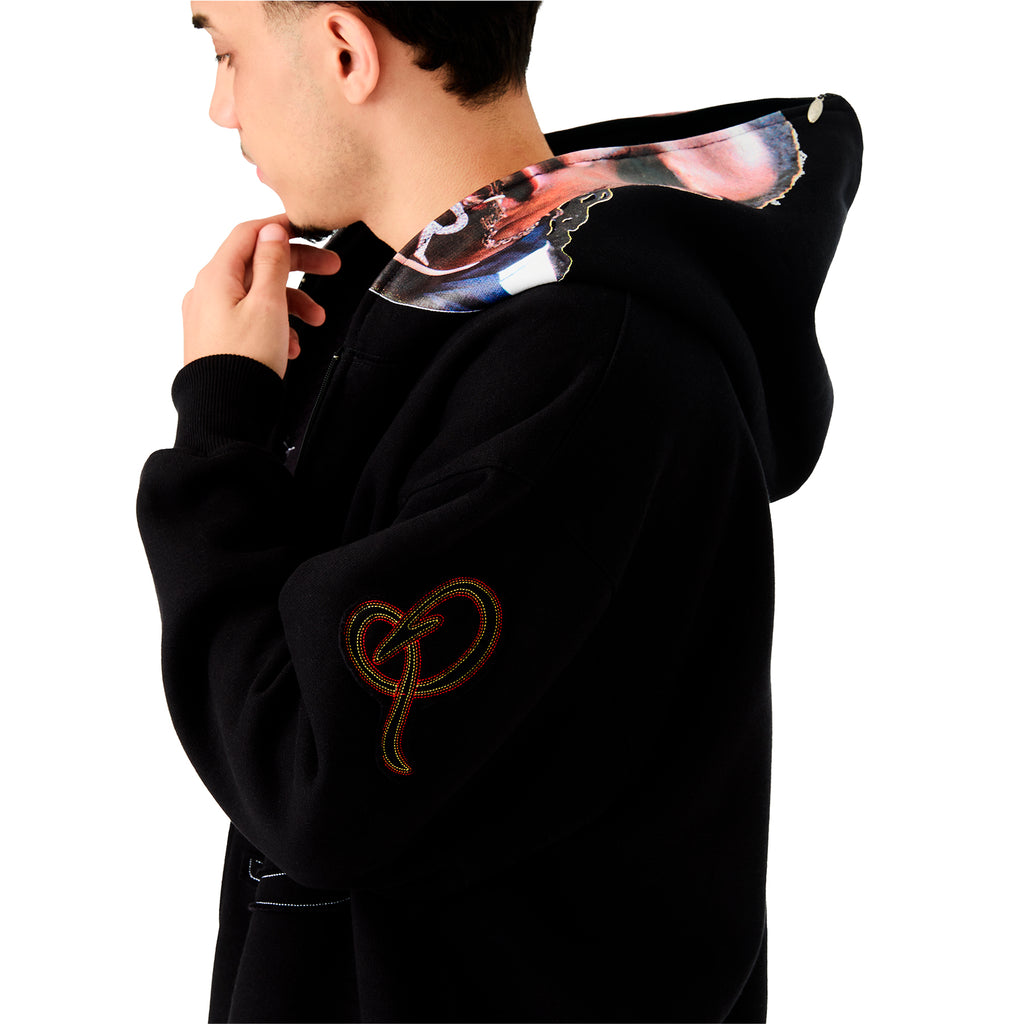 Casaco Moletom "Full Zip Sósia" Preto