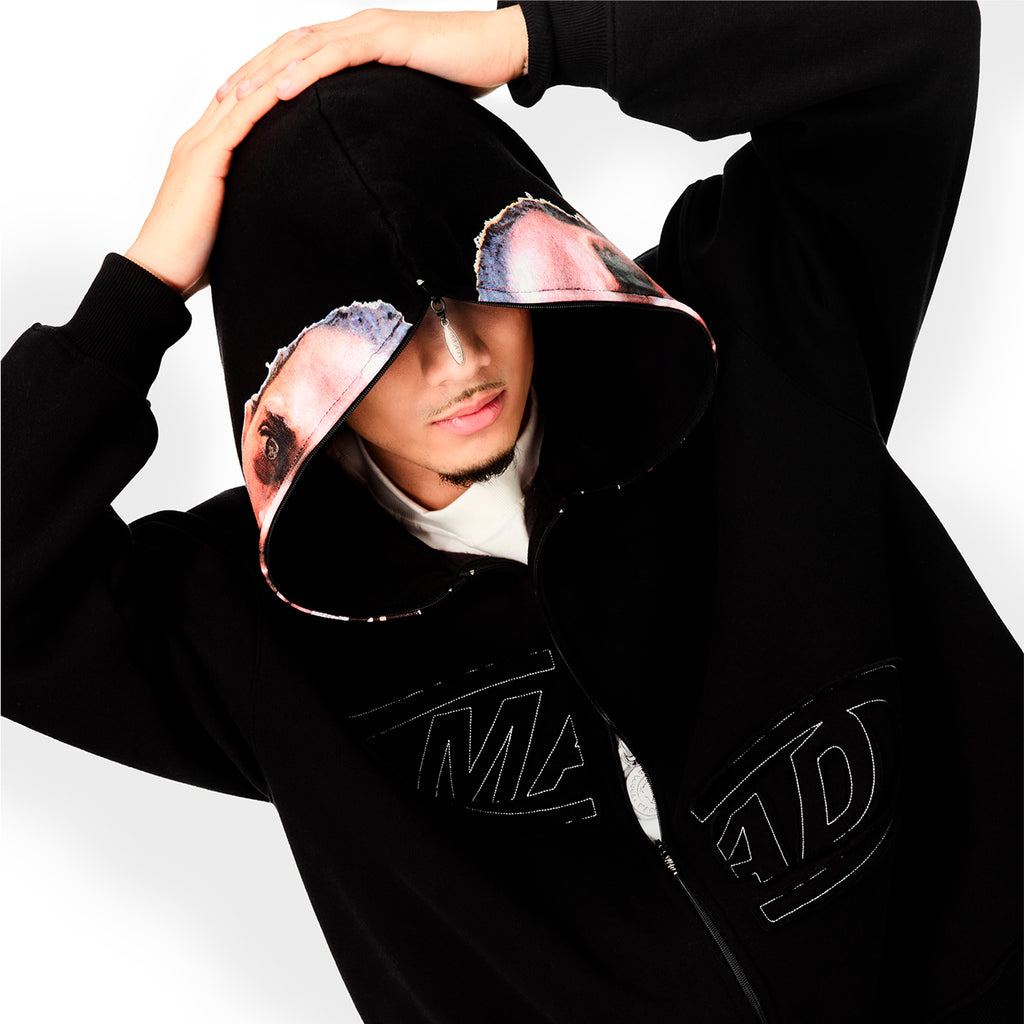 Casaco Moletom "Full Zip Sósia" Preto