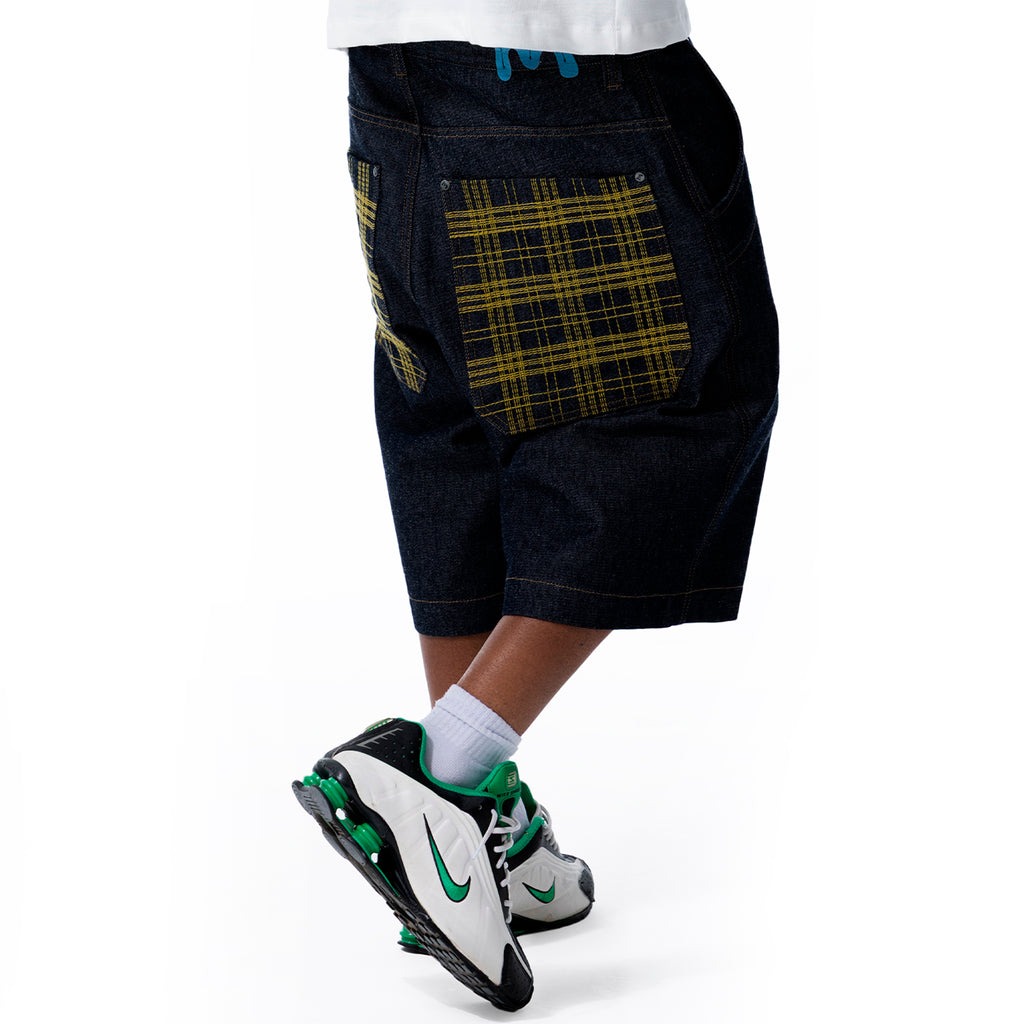 Bermuda Jeans "Laser Xadrez"