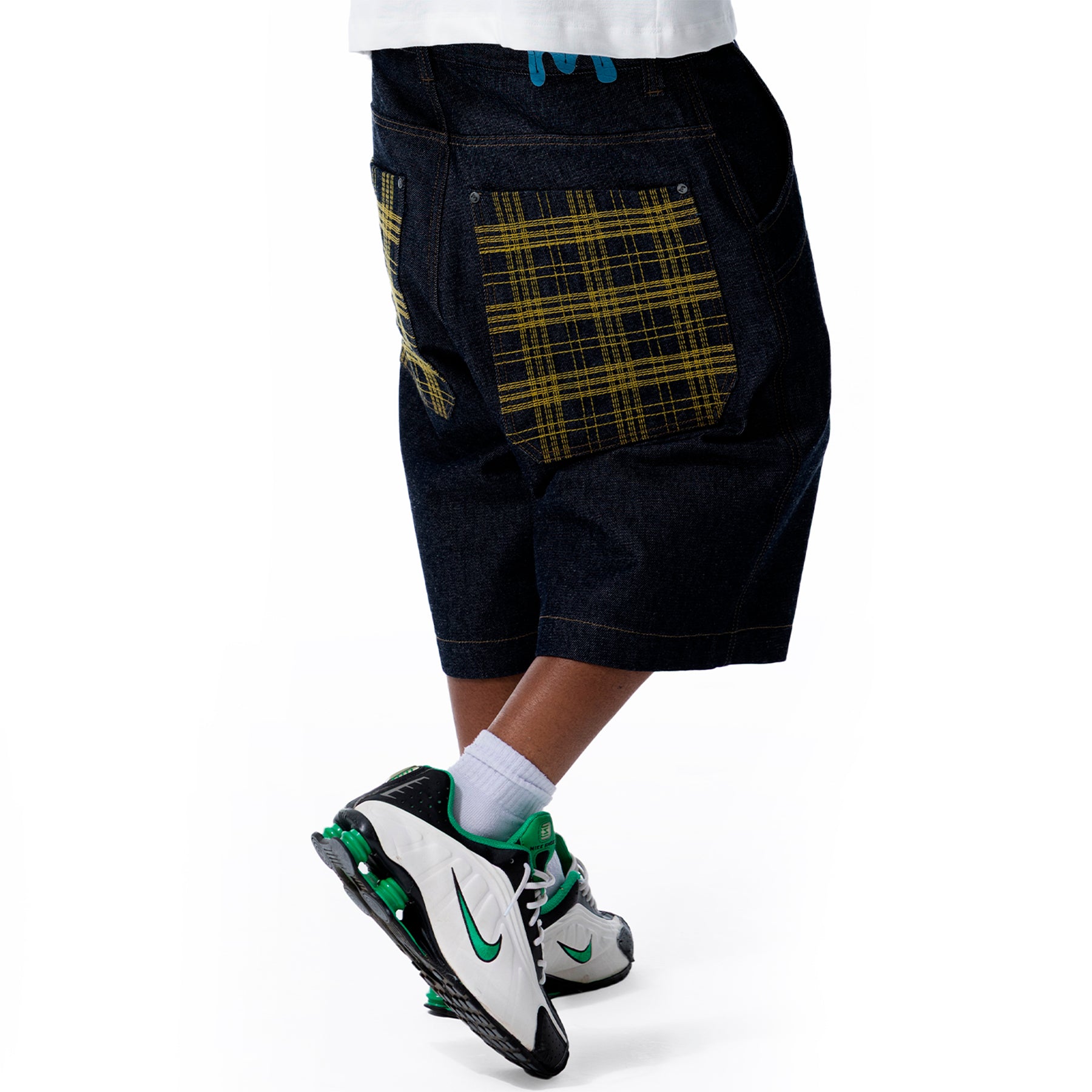 Bermuda Jeans "Laser Xadrez"