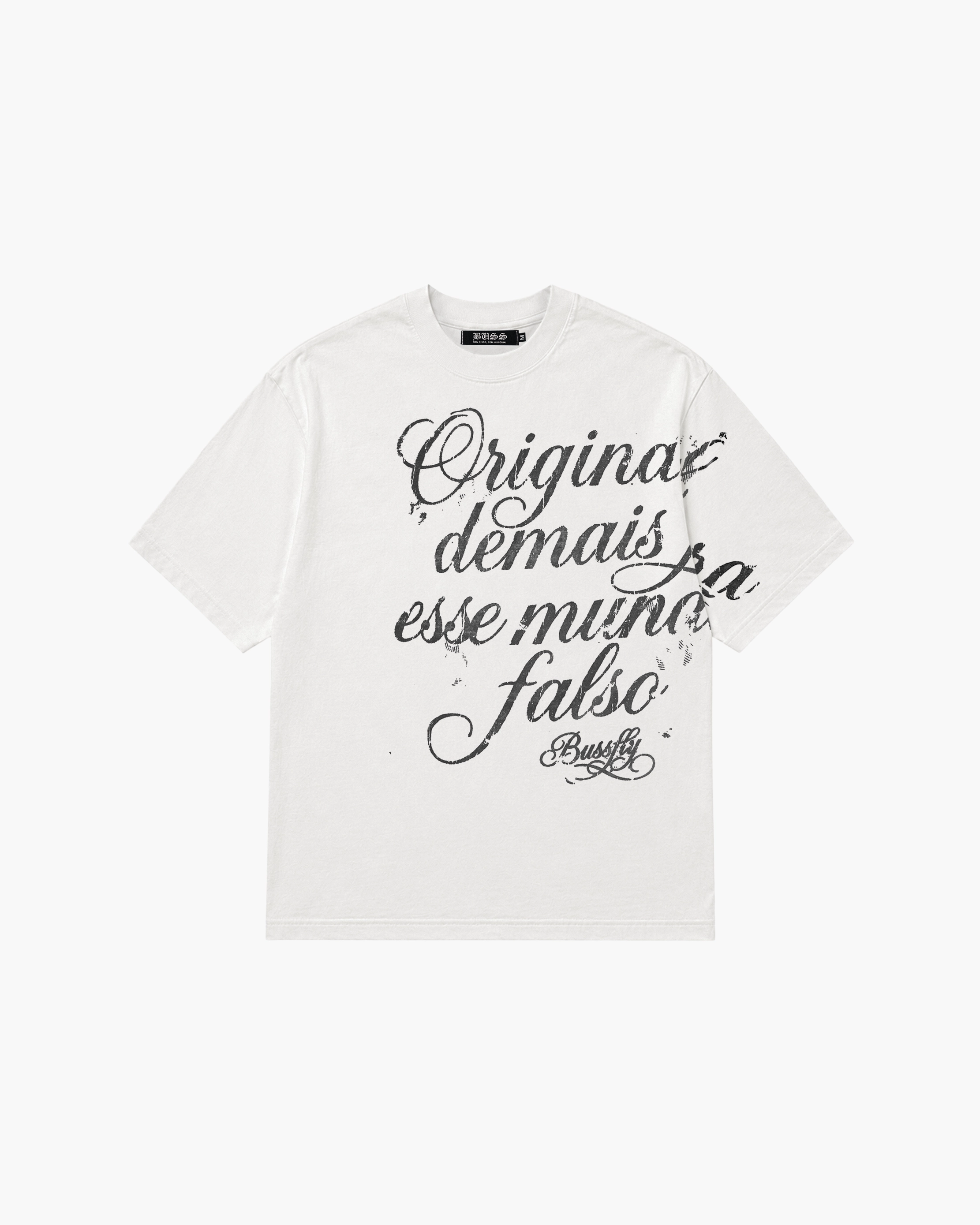 Camiseta "Mundo Falso" Branca
