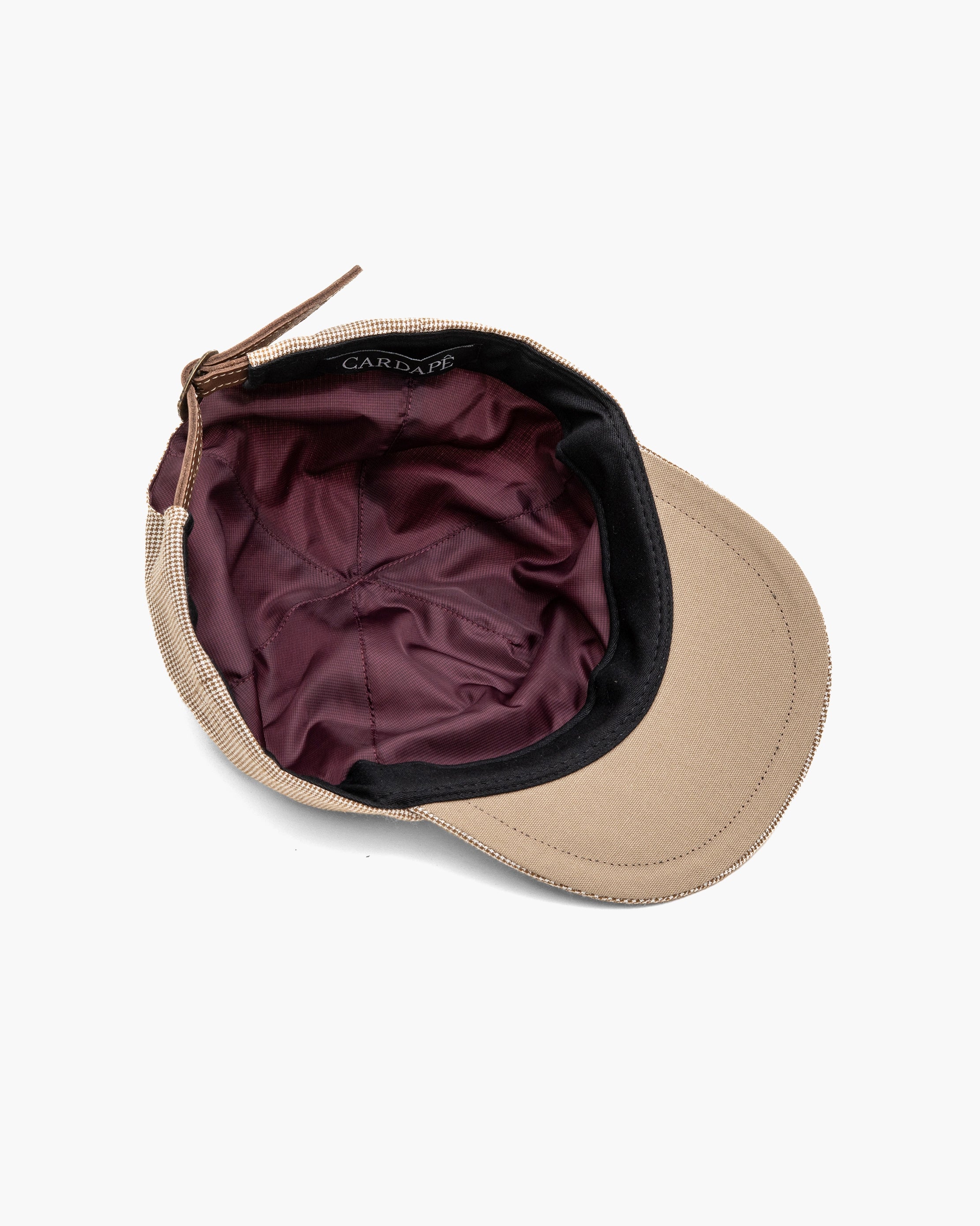 Boné Trucker "Pied Poule" Bege