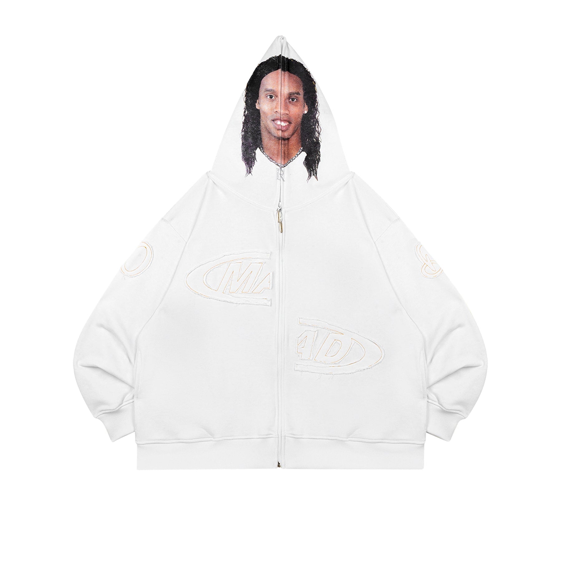 Casaco Moletom "Full Zip Sósia" Branco - Drop Company