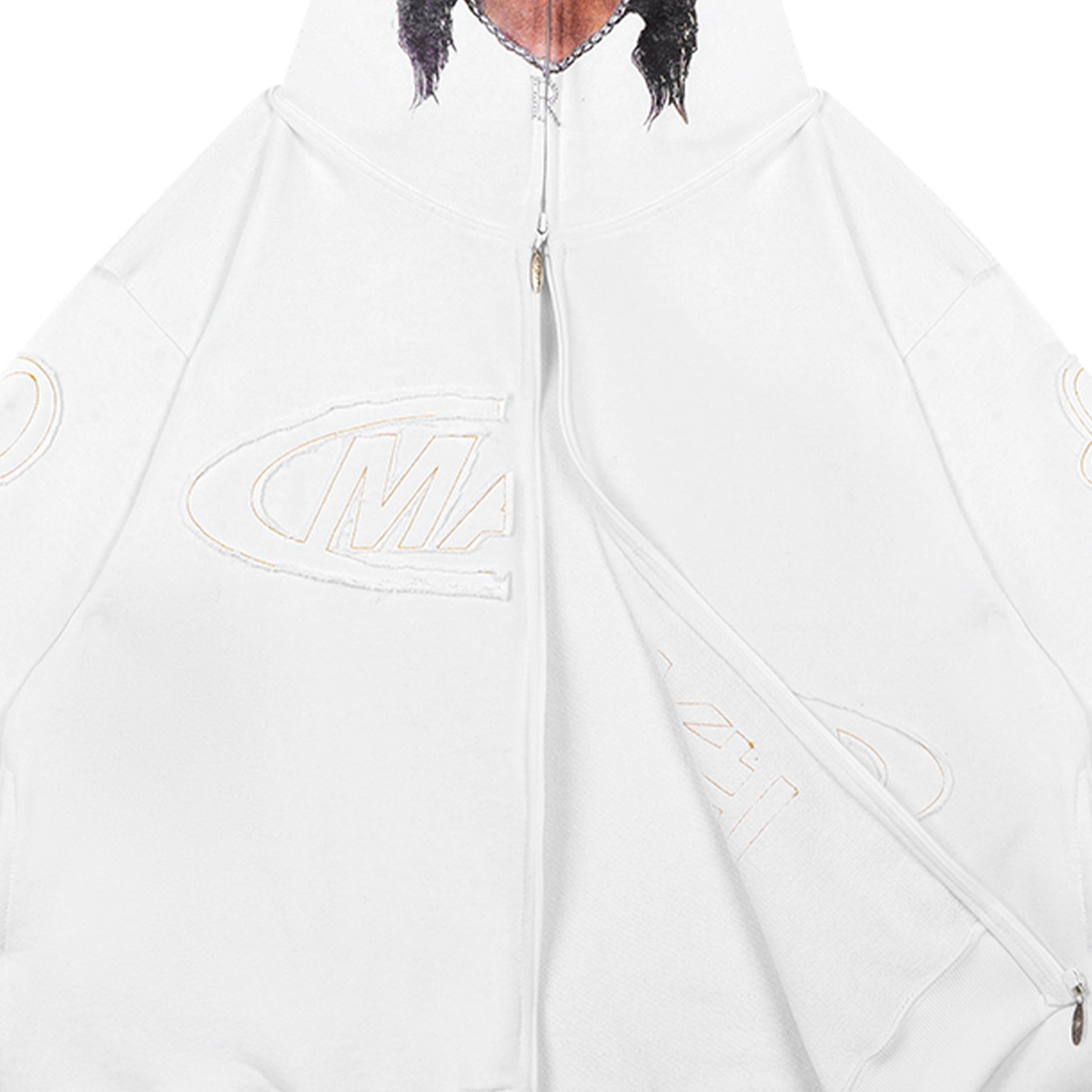 Casaco Moletom "Full Zip Sósia" Branco - Drop Company