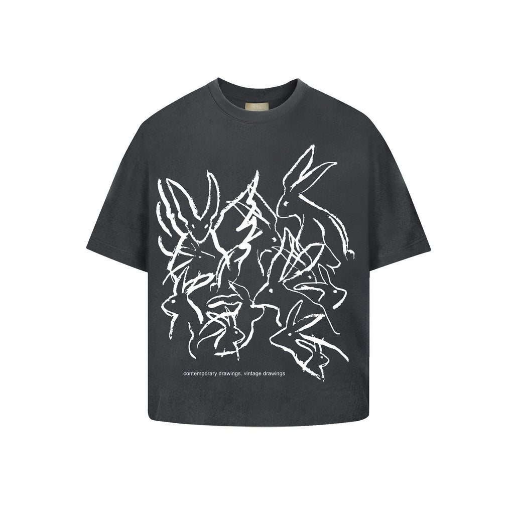 Camiseta “Vintage Drawings” Chumbo
