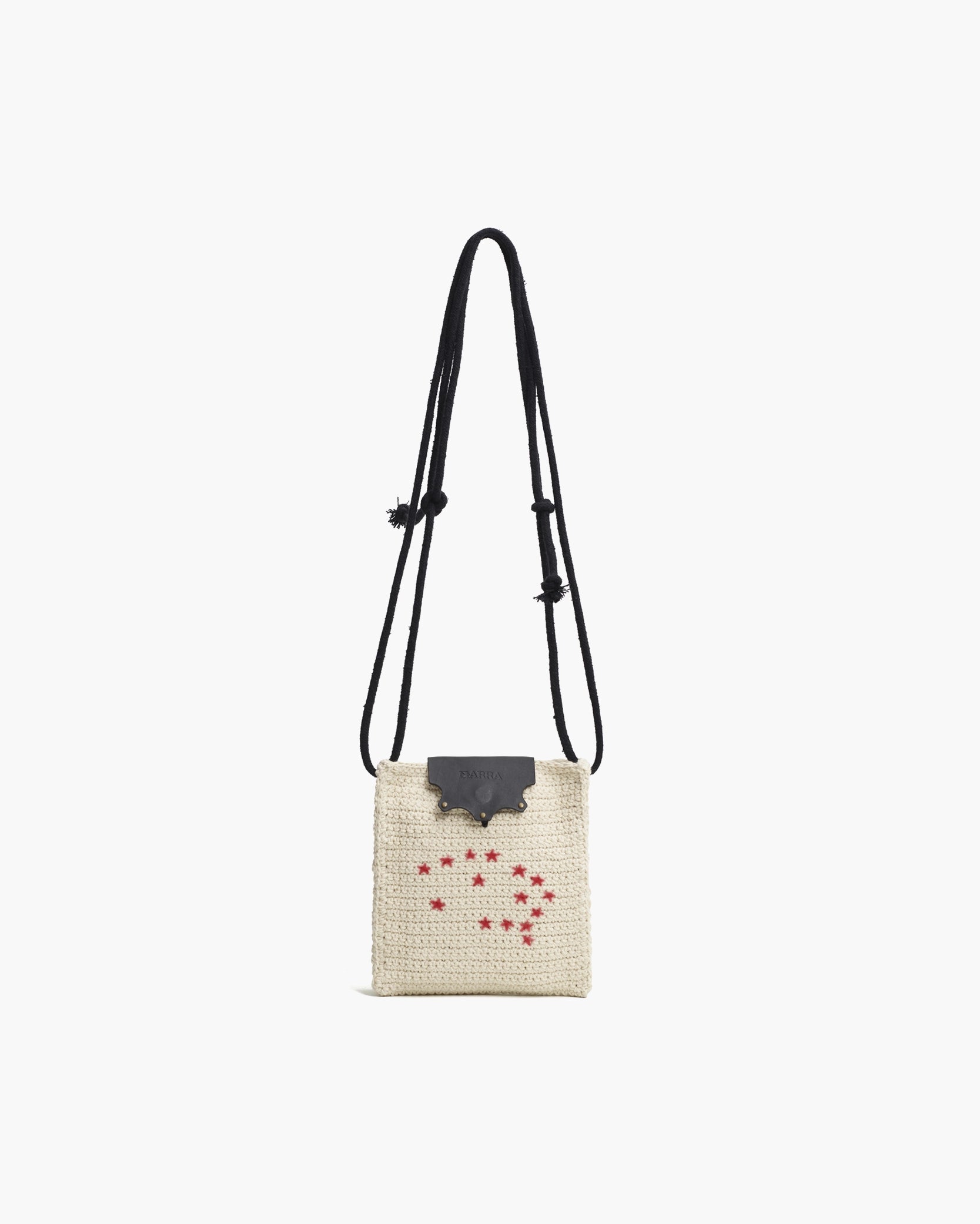 Bolsa Lateral em Crochê e Couro Branca
