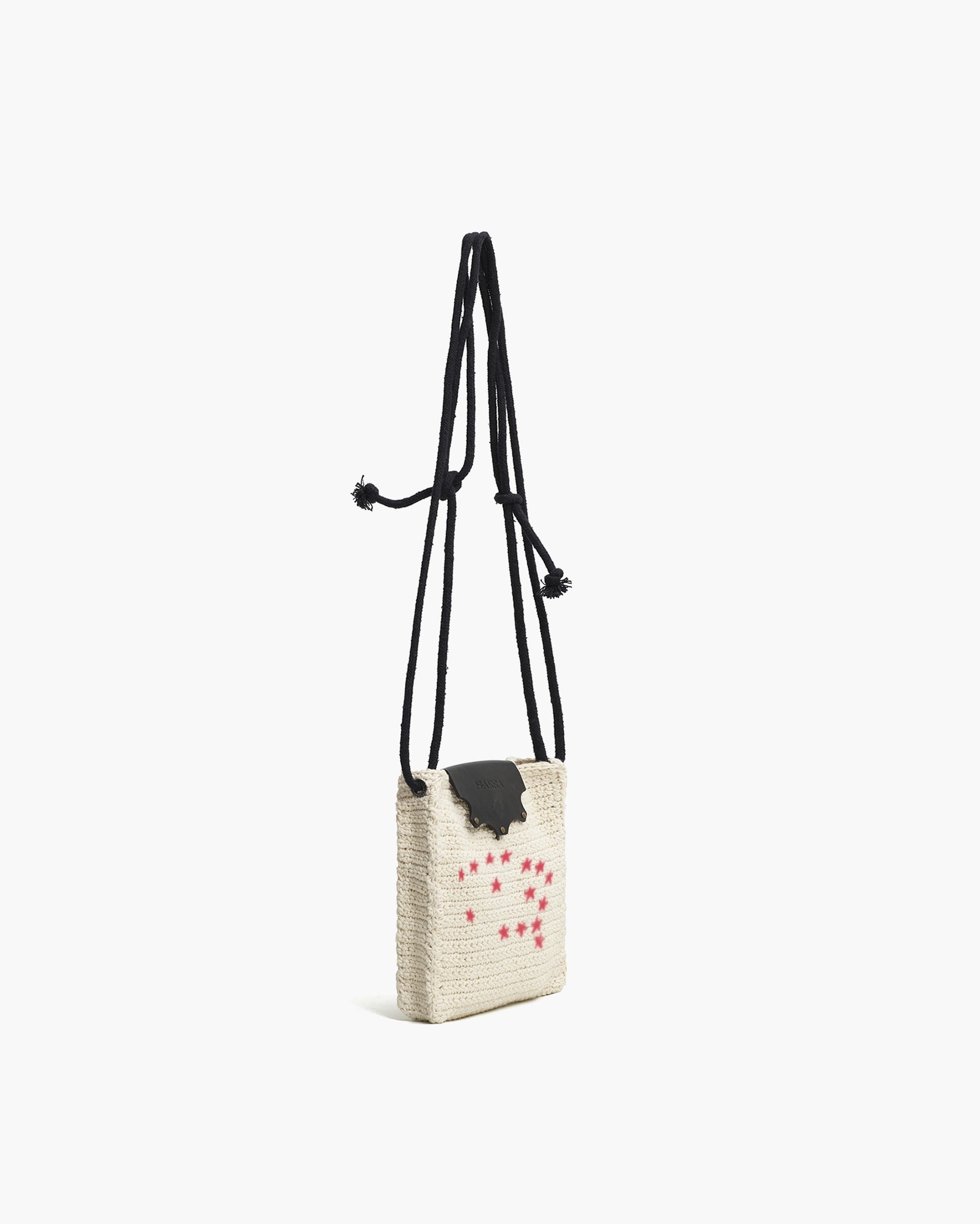 Bolsa Lateral em Crochê e Couro Branca