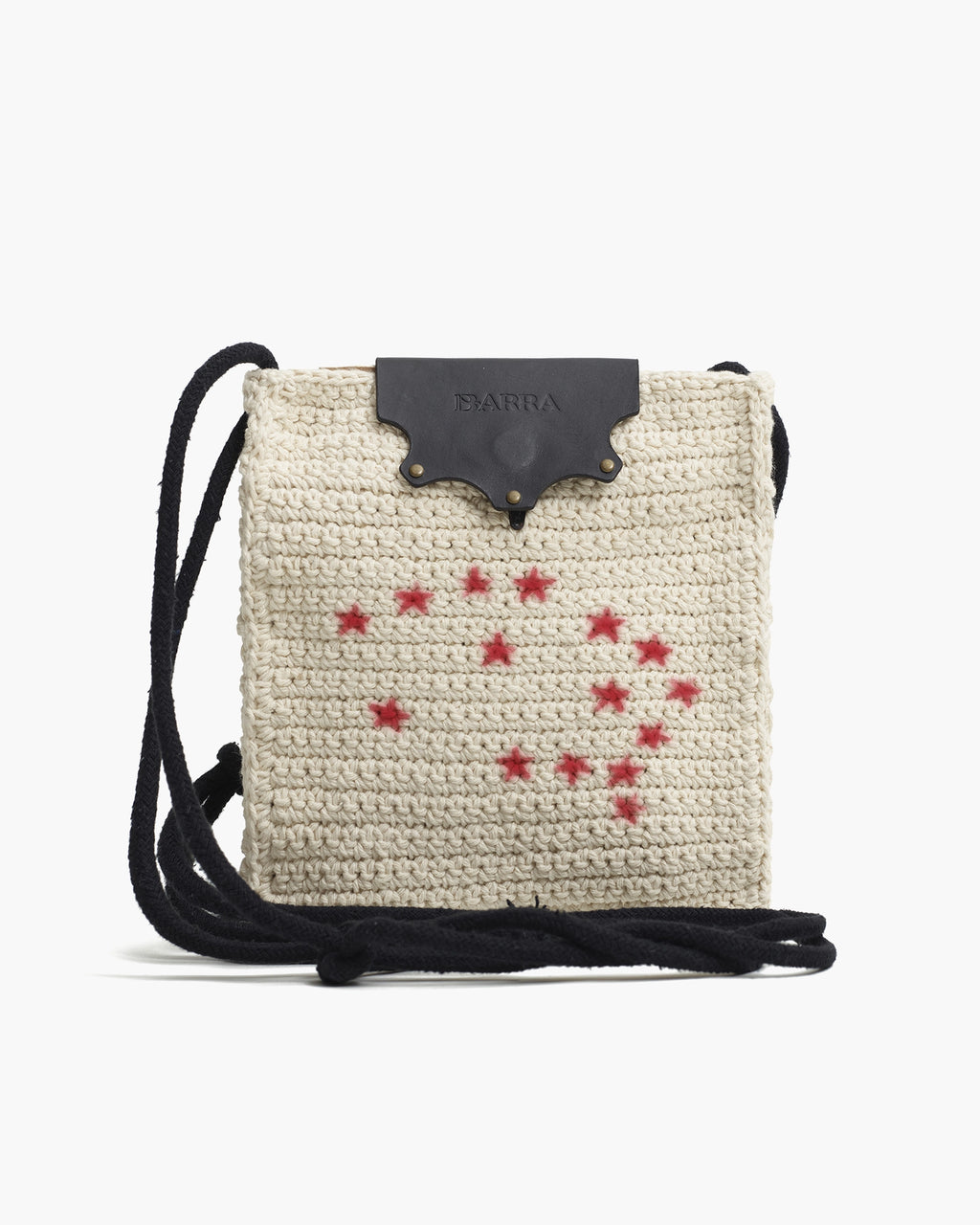 Bolsa Lateral em Crochê e Couro Branca