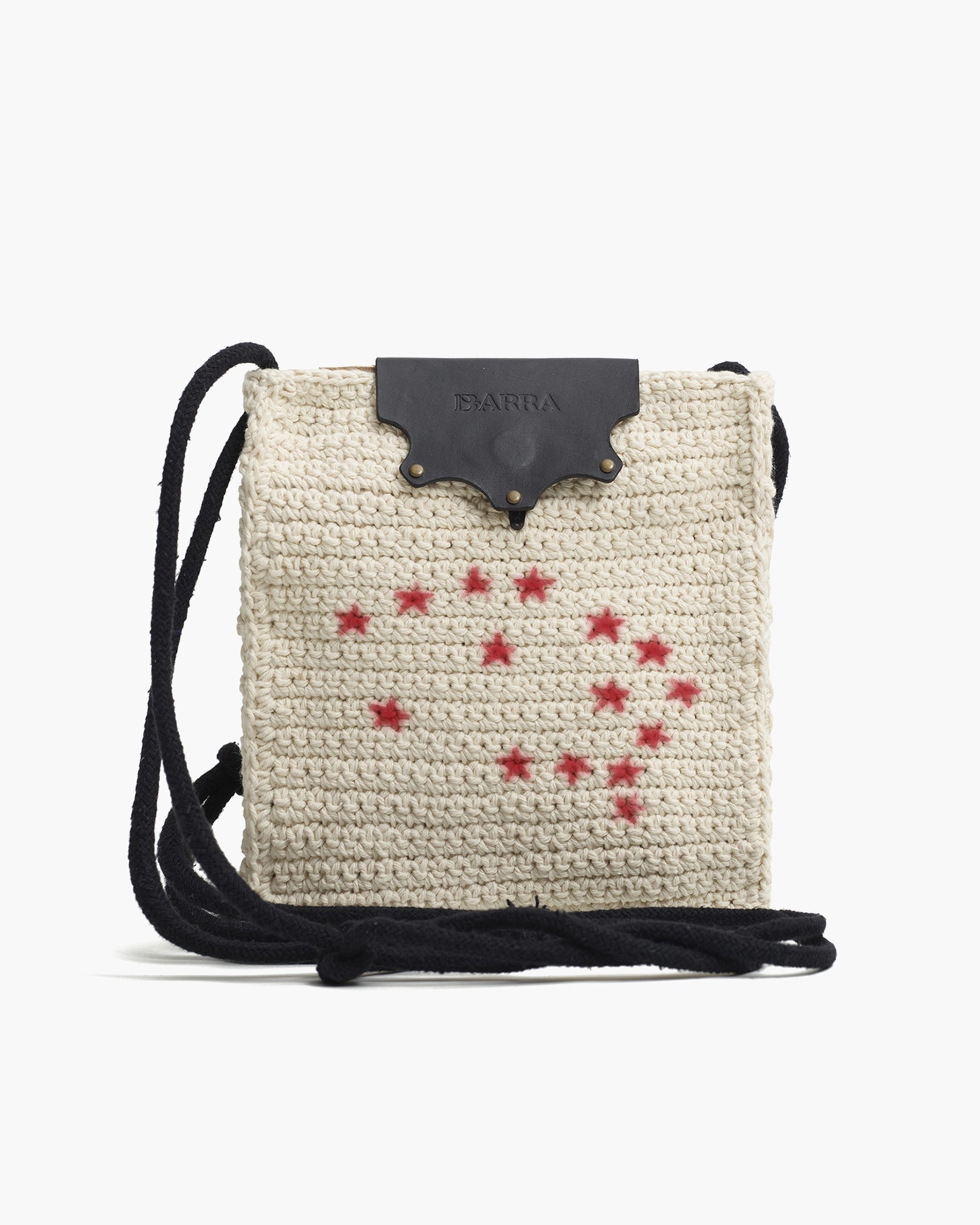Bolsa Lateral em Crochê e Couro Branca