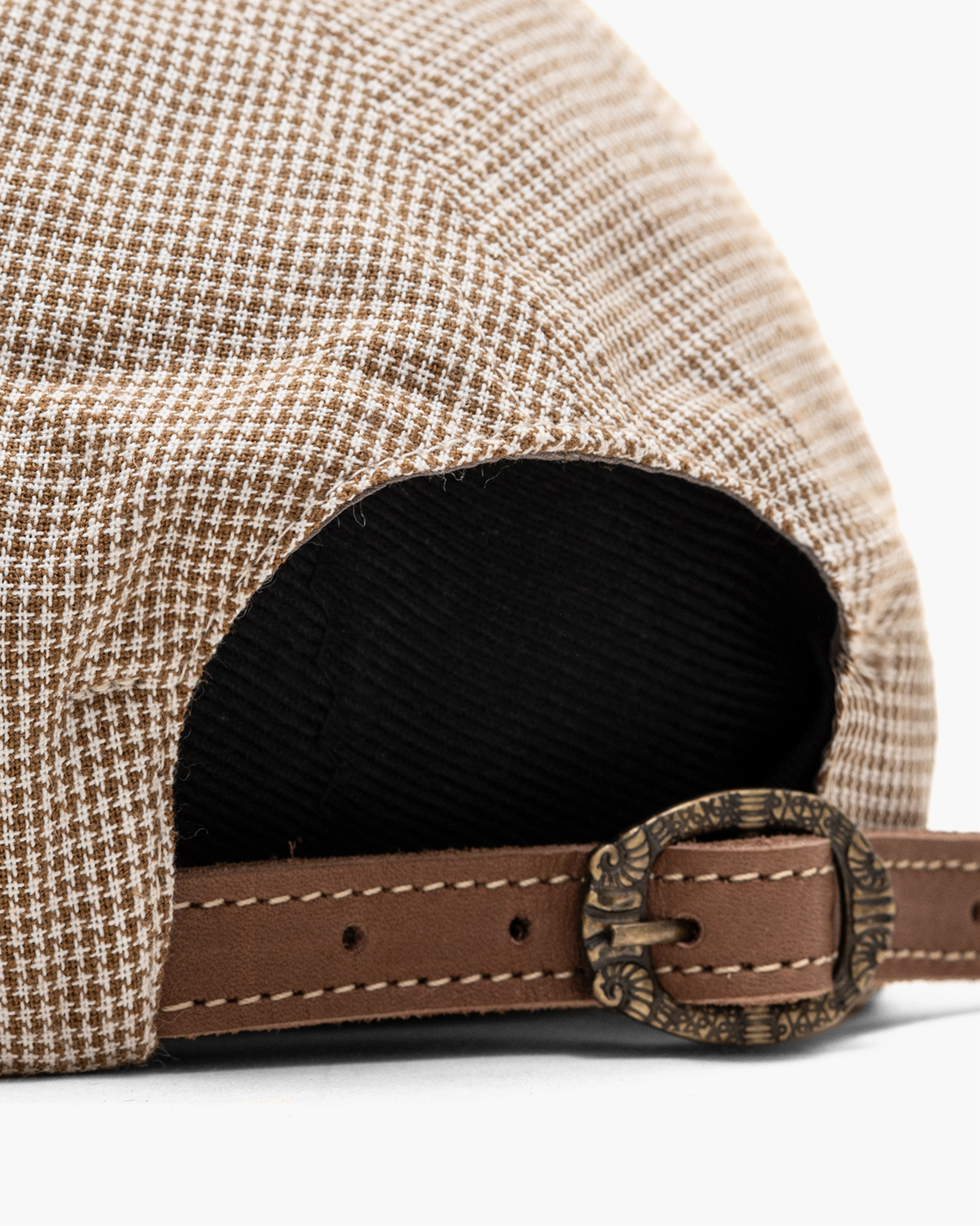 Boné Dad Hat "Pied Poule" Bege