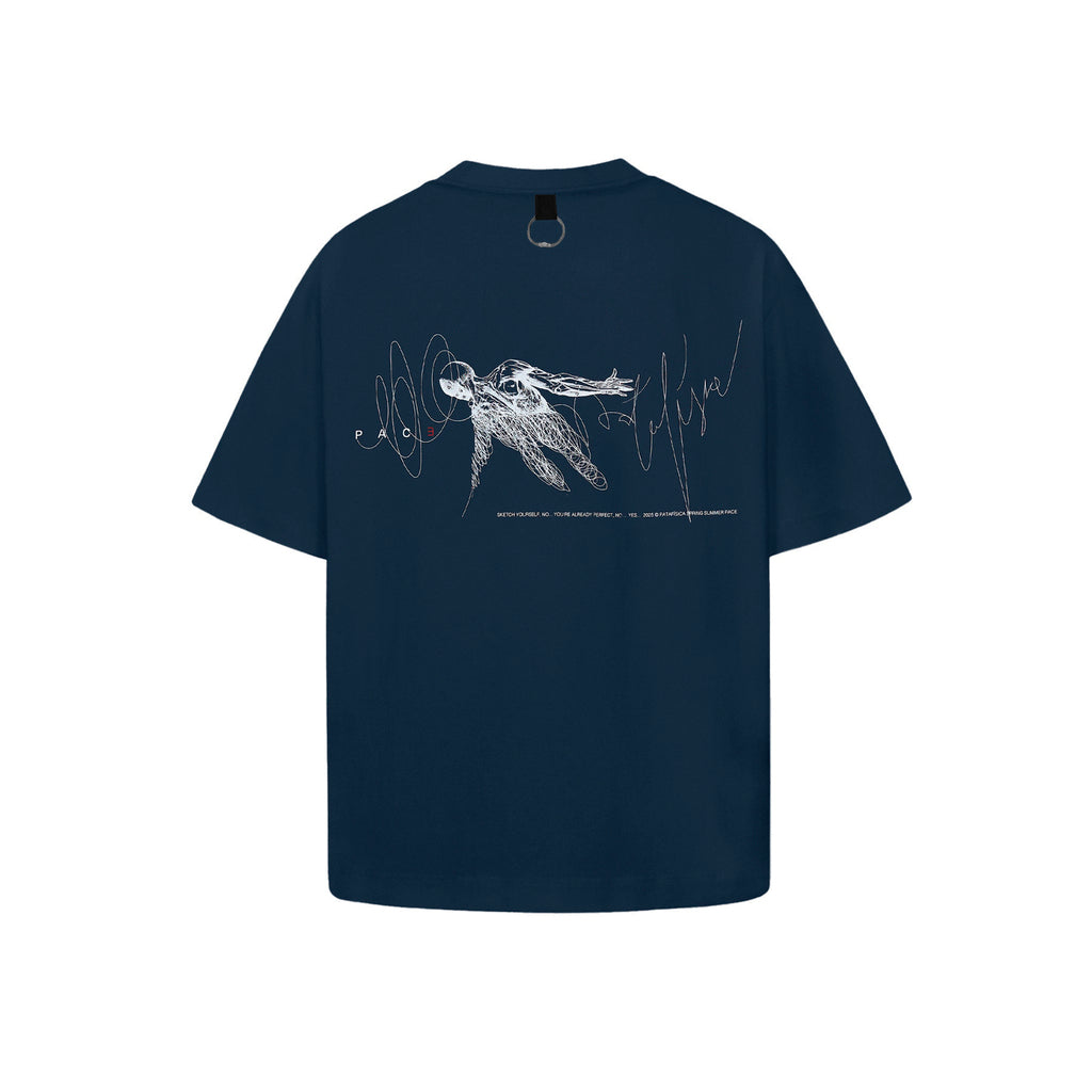 Camiseta “Sketch Yourself” Marinho