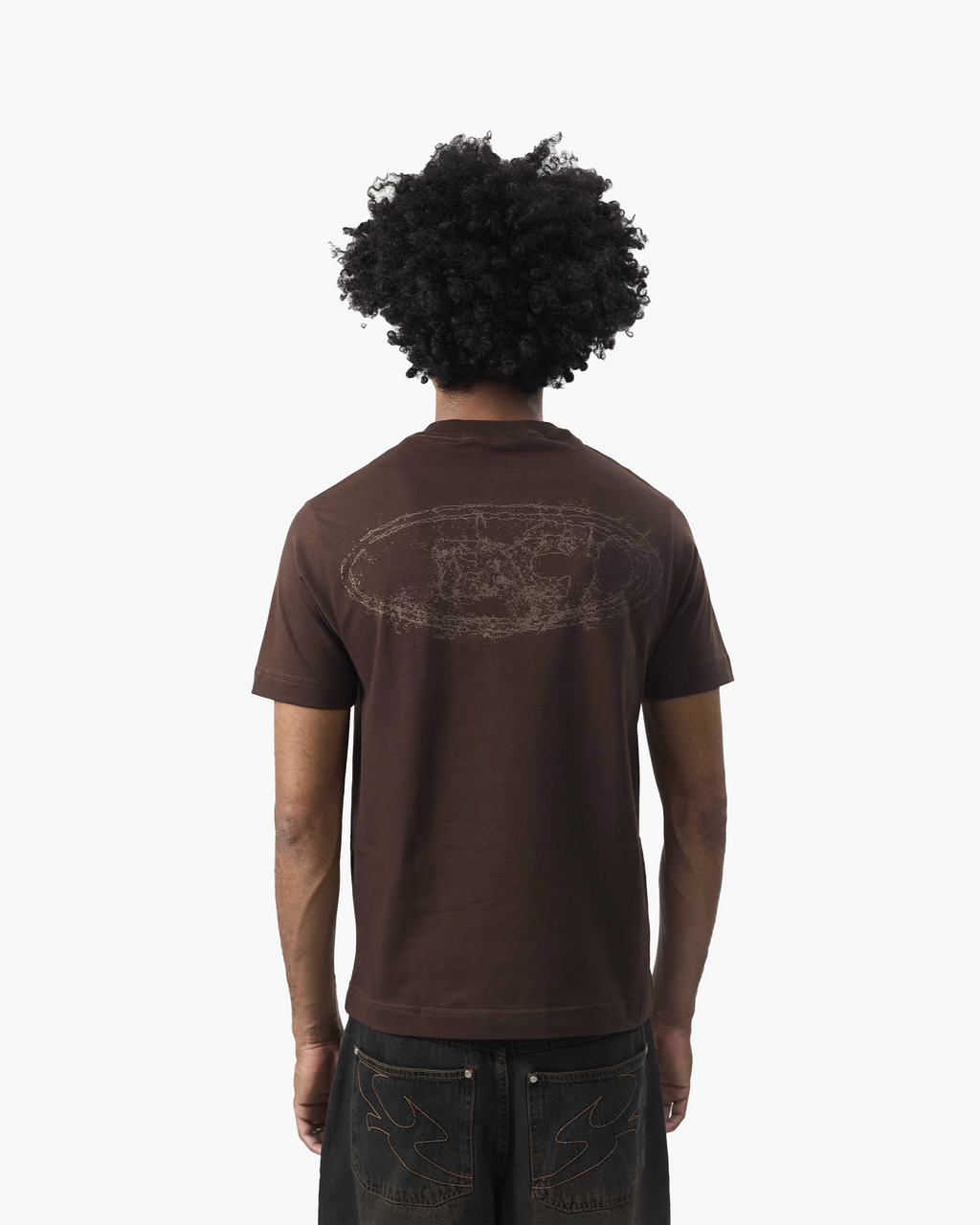 Camiseta "Logo Remix" Marrom