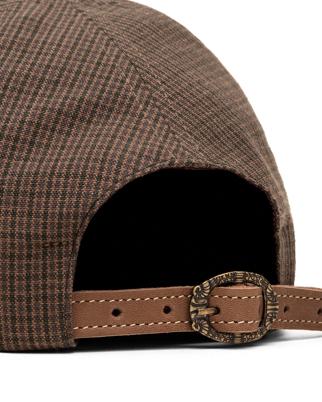Boné Dad Hat "Xadrez" Marrom